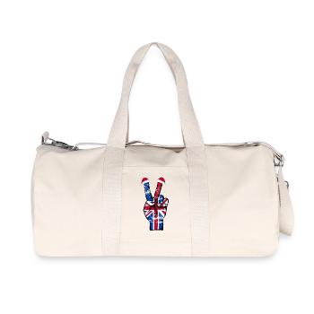 Drapeau britannique Noël symbole de la paix utilisé - Sac de sport en toile recyclée Stanley/Stella - blanc naturel - Devant