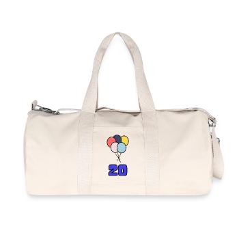 20. 20 YEARS. 20th ANNIVERSARY. 20 YEARS ANNIVERSARY. - Recycled Canvas Sports Bag by Stanley/Stella - natural - Front