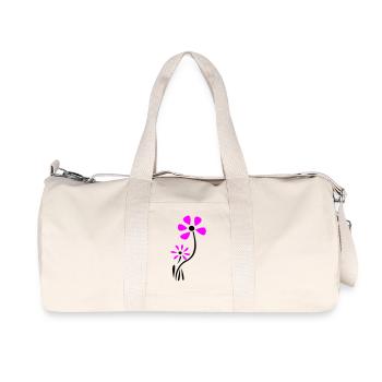 Blüten Fantasie - Recycelte Canvas-Sporttasche von Stanley/Stella - Naturweiß - Vorne