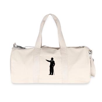 Silhouette de gentleman avec canne - Sac de sport en toile recyclée Stanley/Stella - blanc naturel - Devant
