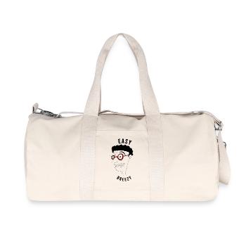 Locker, entspannter Mann – ironischerweise - Recycelte Canvas-Sporttasche von Stanley/Stella - Naturweiß - Vorne
