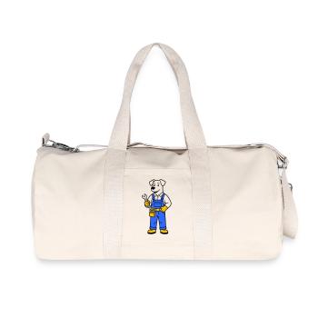 Plombier chien - Sac de sport en toile recyclée Stanley/Stella - blanc naturel - Devant