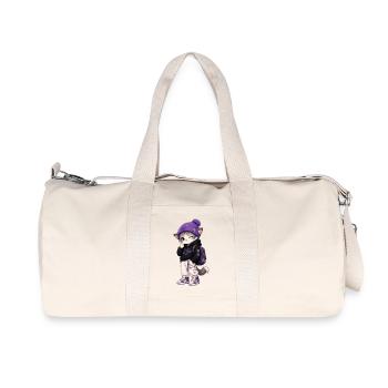 Lila Kätzchen-BeYou-Hoodie - Recycelte Canvas-Sporttasche von Stanley/Stella - Naturweiß - Vorne