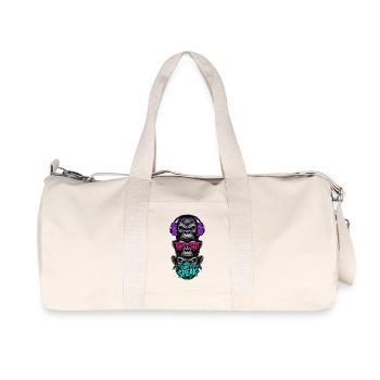 Drei Affen Nichts Hören Sehen Sagen Neon - Recycelte Canvas-Sporttasche von Stanley/Stella - Naturweiß - Vorne