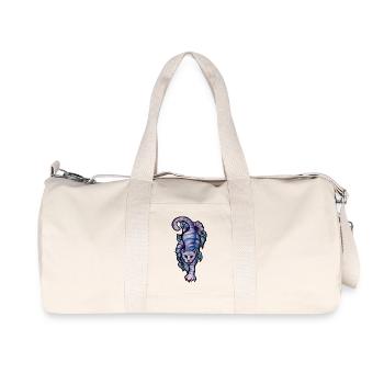 Lavendelfarbene blühende Katze in Blüte - Recycelte Canvas-Sporttasche von Stanley/Stella - Naturweiß - Vorne