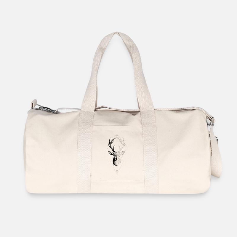 HIRSCH GEOMETRISCH - Recycelte Canvas-Sporttasche von Stanley/Stella - Naturweiß