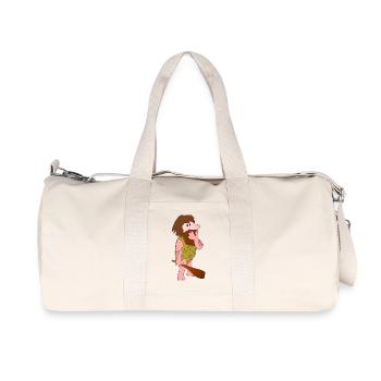 neanderthal cave man caveman steinzeit11 - Recycled Canvas Sports Bag by Stanley/Stella - natural - Front