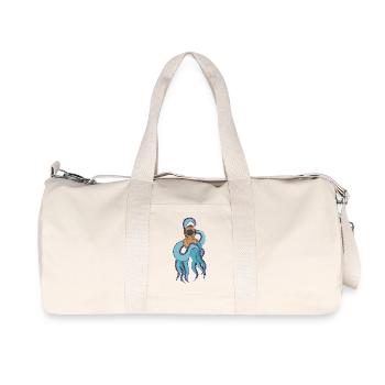 Une pieuvre portant une combinaison de plongée - Sac de sport en toile recyclée Stanley/Stella - blanc naturel - Devant