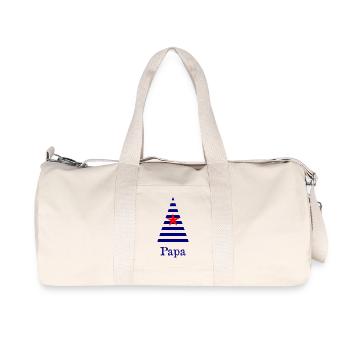 DAD. FATHER'S DAY. HAPPY FATHER'S DAY. HAPPY BIRTHDAY. - Recycled Canvas Sports Bag by Stanley/Stella - natural - Front