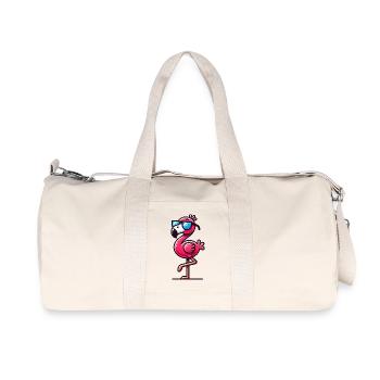 Flamingo Sunglasses - Recycled Canvas Sports Bag by Stanley/Stella - natural - Front