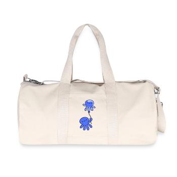 Oktopus hält Luftballon süß Kind glücklich Comic - Recycelte Canvas-Sporttasche von Stanley/Stella - Naturweiß - Vorne