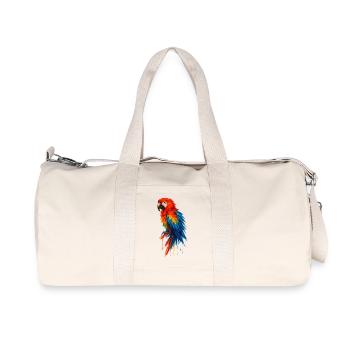 Parrot macaw watercolor colorful bird - Recycled Canvas Sports Bag by Stanley/Stella - natural - Front