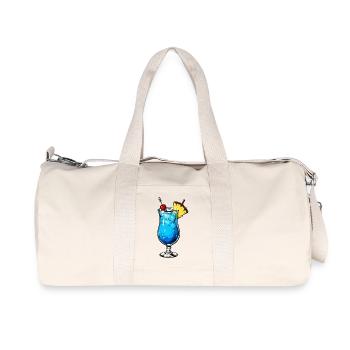 Motif de cocktail tropical bleu - Sac de sport en toile recyclée Stanley/Stella - blanc naturel - Devant