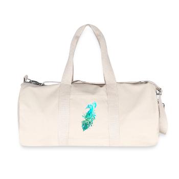 Splash Art Blue Peacock - Sac de sport en toile recyclée Stanley/Stella - blanc naturel - Devant