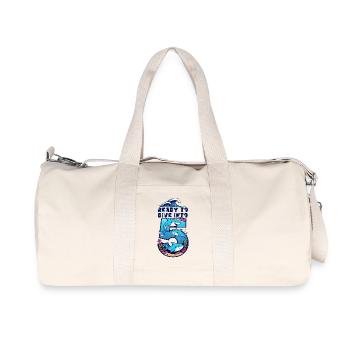 Ready to Dive Into Shark Design, Cute Ocean Marine - Recycled Canvas Sports Bag by Stanley/Stella - natural - Front