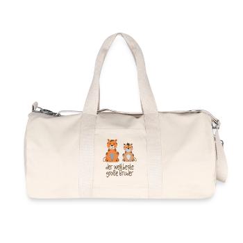 Tiger - der weltbeste große Bruder - Recycelte Canvas-Sporttasche von Stanley/Stella - Naturweiß - Vorne