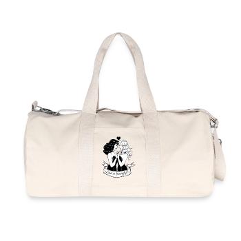 L'amour est beau (blanc / gris) - Sac de sport en toile recyclée Stanley/Stella - blanc naturel - Devant