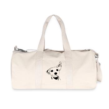Dog, attentive, gift, idea - Recycled Canvas Sports Bag by Stanley/Stella - natural - Front