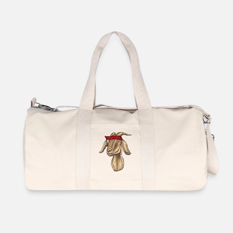 Ziege mit Bandana - Recycelte Canvas-Sporttasche von Stanley/Stella - Naturweiß