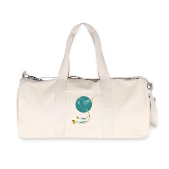 Golden hummingbird with ornaments - Recycled Canvas Sports Bag by Stanley/Stella - natural - Front
