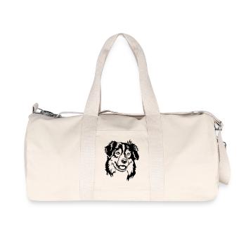 Tête de Shepherd australien - Sac de sport en toile recyclée Stanley/Stella - blanc naturel - Devant