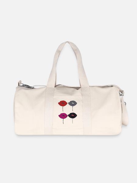 mohnblumen bunt - Recycelte Canvas-Sporttasche von Stanley/Stella - Naturweiß