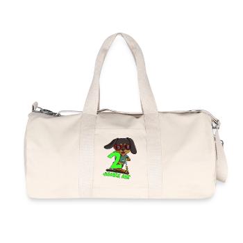 Humorvoller Hund mit Zahlenmotiv - Recycelte Canvas-Sporttasche von Stanley/Stella - Naturweiß - Vorne