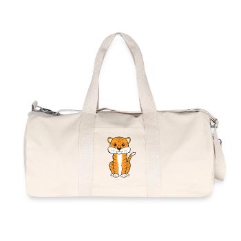 Tiger - Recycelte Canvas-Sporttasche von Stanley/Stella - Naturweiß - Vorne