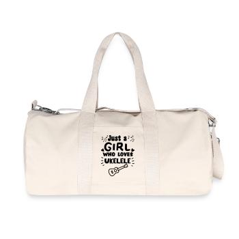 Just a girl who really likes to play ukulele * - Recycled Canvas Sports Bag by Stanley/Stella - natural - Front