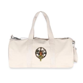 Steampunk Geige mit kleiner Fee - Recycelte Canvas-Sporttasche von Stanley/Stella - Naturweiß - Vorne