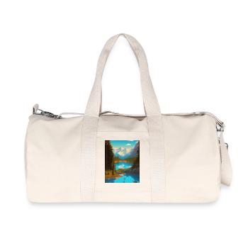 Paysage nature forêt - Sac de sport en toile recyclée Stanley/Stella - blanc naturel - Devant