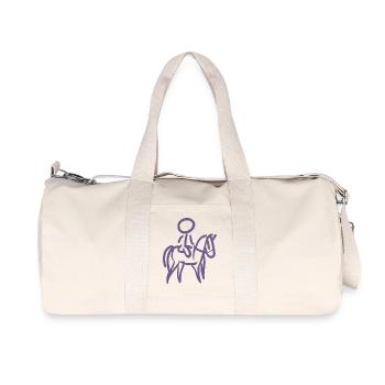 Go-Kart Silhouette Stick Figure Dessin au trait - Sac de sport en toile recyclée Stanley/Stella - blanc naturel - Devant