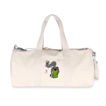 Women's Football, Football, Girl - Recycled Canvas Sports Bag by Stanley/Stella - natural - Front
