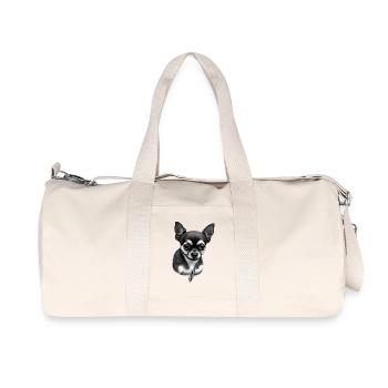Süßer Kurzhaar Chihuahua - Recycelte Canvas-Sporttasche von Stanley/Stella - Naturweiß - Vorne
