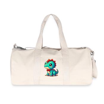 Dinosaurier - Recycelte Canvas-Sporttasche von Stanley/Stella - Naturweiß - Vorne