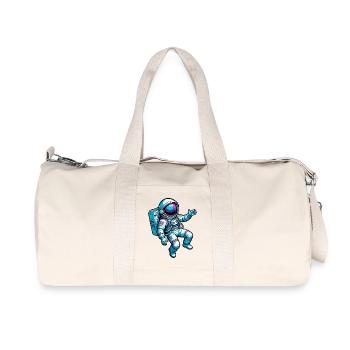 Colorful Cartoon Astronaut - Recycled Canvas Sports Bag by Stanley/Stella - natural - Front