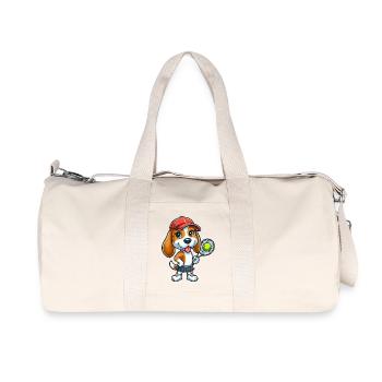 Lustiger Hund Beagle Tennis Comic Tennisspieler - Recycelte Canvas-Sporttasche von Stanley/Stella - Naturweiß - Vorne