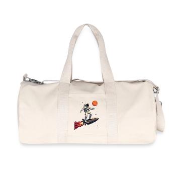 Basketball Astronaut Spaceship Gift - Recycled Canvas Sports Bag by Stanley/Stella - natural - Front
