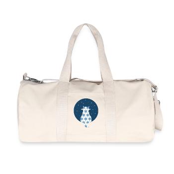 Cat watching snowflakes - Recycled Canvas Sports Bag by Stanley/Stella - natural - Front