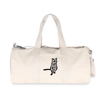 Black Cat Cat Black Cats Gift - Recycled Canvas Sports Bag by Stanley/Stella - natural - Front