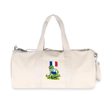 Frankreich Flagge Dinosaurier Rex Fußball  - Recycelte Canvas-Sporttasche von Stanley/Stella - Naturweiß - Vorne
