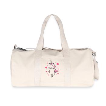 tanzendes happy einhorn fee unicorn fantasy 4 - Recycelte Canvas-Sporttasche von Stanley/Stella - Naturweiß - Vorne