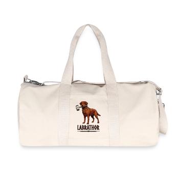 Labrador dog with hammer graphic - Labrathor - Recycled Canvas Sports Bag by Stanley/Stella - natural - Front