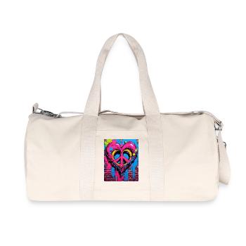 Love and Peace - Recycled Canvas Sports Bag by Stanley/Stella - natural - Front