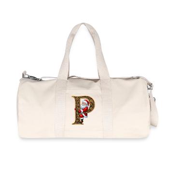 P Doré Noël avec Père Noël - Sac de sport en toile recyclée Stanley/Stella - blanc naturel - Devant