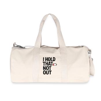 Denglisch Lustig I Hold That Not Out - Recycelte Canvas-Sporttasche von Stanley/Stella - Naturweiß - Vorne