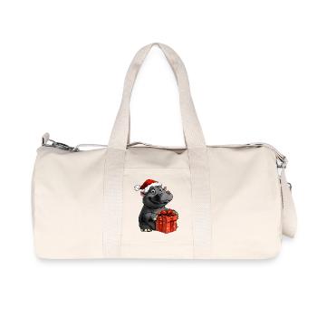 Nilpferde Weihnachten - Recycelte Canvas-Sporttasche von Stanley/Stella - Naturweiß - Vorne