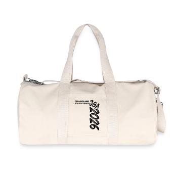 Enterrement de vie de garçon 2026 - Nous y étions - Veuillez signer ! - Sac de sport en toile recyclée Stanley/Stella - blanc naturel - Devant