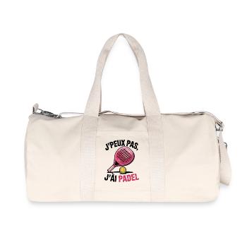 Je peux pas j ai padel cadeau femme - Sac de sport en toile recyclée Stanley/Stella - blanc naturel - Devant