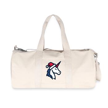 Cooles Einhorn Weihnachtsmütze Zwinkern - Recycelte Canvas-Sporttasche von Stanley/Stella - Naturweiß - Vorne